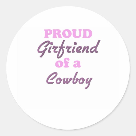 Trots Vriendin van een Cowboy Ronde Sticker (Voorkant)