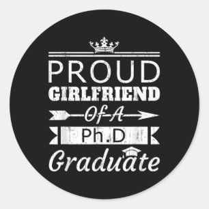 Trots Vriendin van PhD Afstuderen vriendje Ronde Sticker
