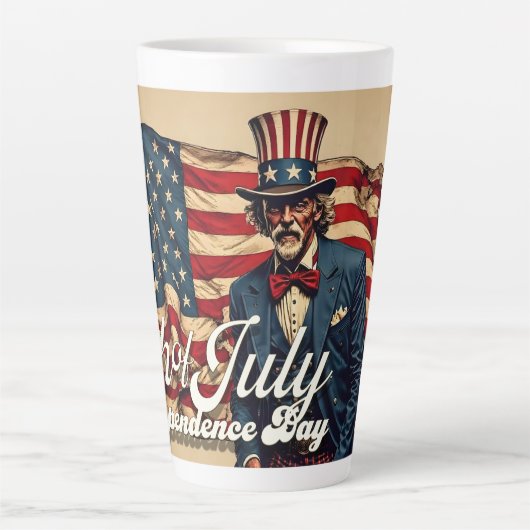 Trots Ziel van 4 juli Latte Mok (Voorkant)