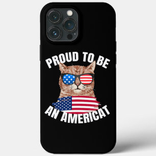 Trots zijn Amerikaanse kat USA vlag gelukkig vierd Case-Mate iPhone Case