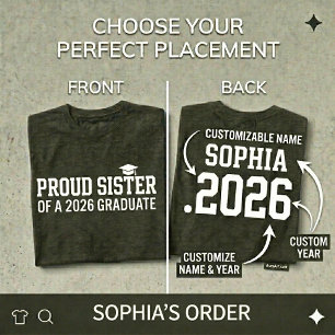 TROTS ZUS Persoonlijke Afstuderen Klas van 2026 T-shirt