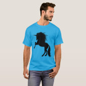 Trots zwart eenhoorn silhouet fantasie dier t-shirt (Voorkant volledig)