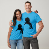 Trots zwart eenhoorn silhouet fantasie dier t-shirt (Unisex)