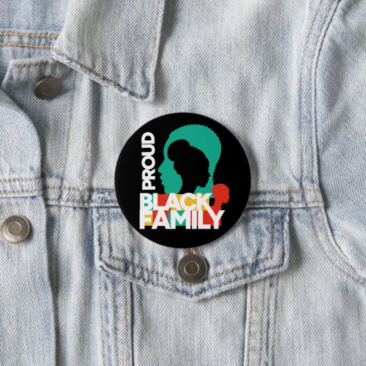 Trots zwart familie zwart geschiedenis maand ronde button 7,6 cm (In situ)