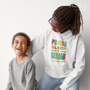 Trots zwart mama zwart geschiedenis maand familie hoodie