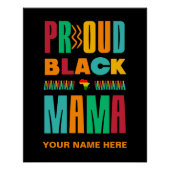 Trots zwart mama zwart geschiedenis maand familie perfect poster (Voorkant)