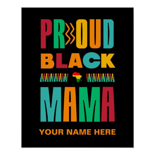 Trots zwart mama zwart geschiedenis maand familie perfect poster (Voorkant)