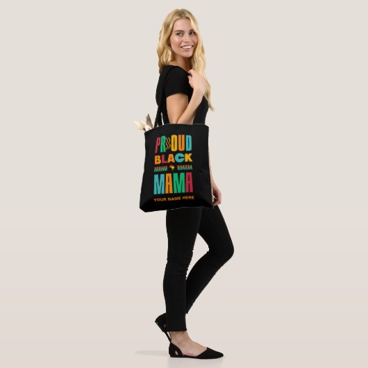 Trots zwart mama zwart geschiedenis maand familie tote bag (Op model)
