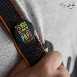 Trots zwart papa zwart geschiedenis maand familie ronde button 7,6 cm