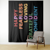 TROTS zwart tapijt Wandkleed (In situ)