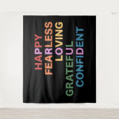 TROTS zwart tapijt Wandkleed (Voorkant)