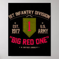 Trotse 1e Infanterie Divisie US Veteraan Big 1 Red