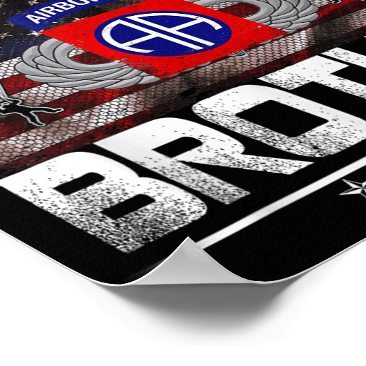 Trotse 82e Airborne Parachutist Broer Amerikaanse  Poster (Hoek)