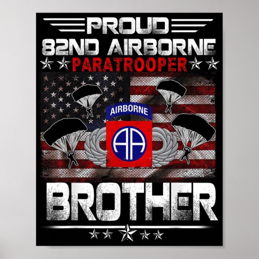 Trotse 82e Airborne Parachutist Broer Amerikaanse  Poster (Voorkant)