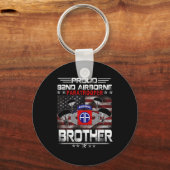 Trotse 82e Airborne Parachutist Broer Amerikaanse  Sleutelhanger (Voorkant)