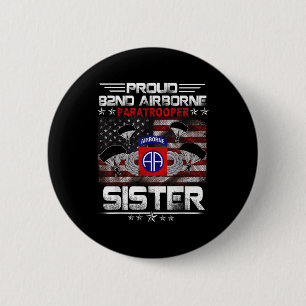 Trotse 82e Airborne Parachutist Zuster Amerikaanse Ronde Button 5,7 Cm