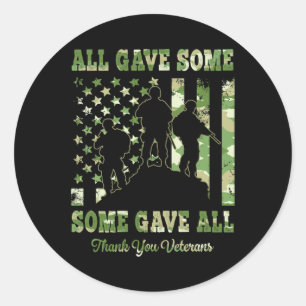 Trotse aanhangers van veteranen en patriotten ronde sticker