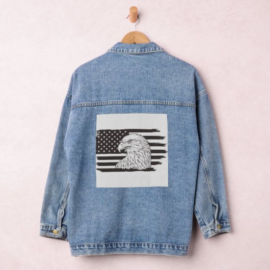 Trotse adelaar met Amerikaanse vlag Denim Jacket (Hangar)