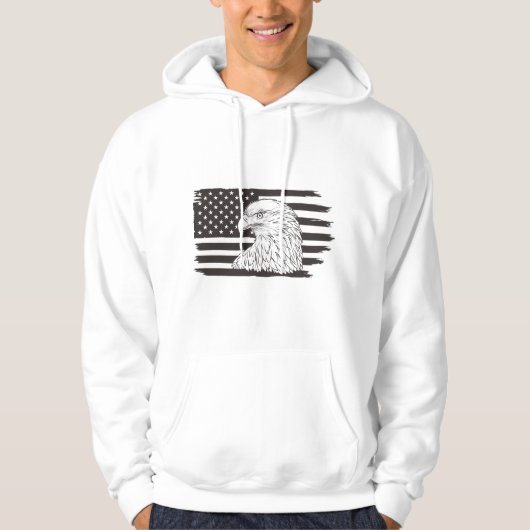 Trotse adelaar met Amerikaanse vlag Hoodie (Voorkant)