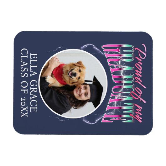 Trotse afgestudeerde aangepaste foto chroom blikse magneet (Horizontaal)