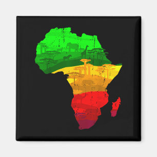 Trotse Afrika kaart groen geel rood Afrikaanse tro Magneet