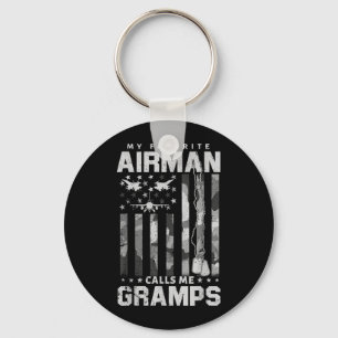 Trotse Air Force Opa Favoriete Luchtmachtman Vlag Sleutelhanger