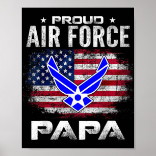Trotse Air Force Papa met Amerikaanse vlag cadeau  Poster