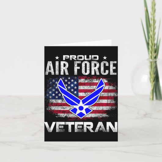 Trotse Air Force veteraan met Amerikaanse vlag cad Kaart (Voorkant)