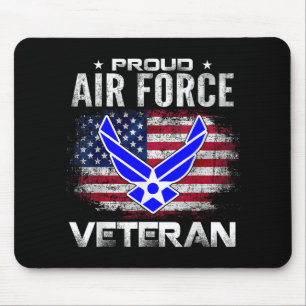 Trotse Air Force veteraan met Amerikaanse vlag cad Muismat