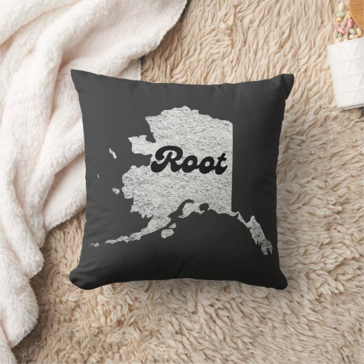 trotse Alask State Root Map Outline Rocky Map AK Kussen (Deken)