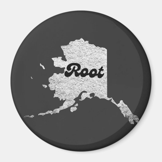trotse Alask State Root Map Outline Rocky Map AK Magneet (Voorkant)