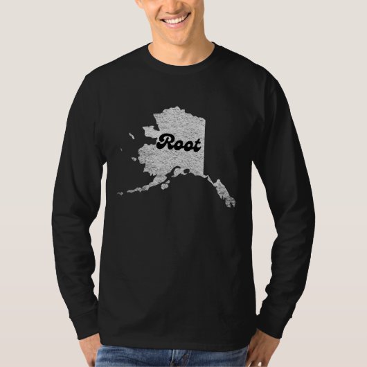 trotse Alask State Root Map Outline Rocky Map AK T-shirt (Voorkant)