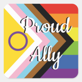 Trotse Ally | Intersex Inclusive Pride Flag Vierkante Sticker