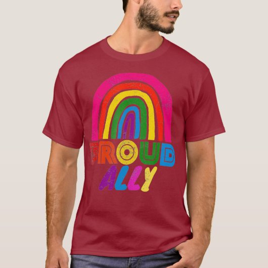 Trotse Ally LGBT Rainbow Gay Pride LGBTQ Pride T-shirt (Voorkant)
