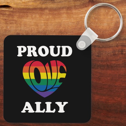 Trotse Ally LGBTQ Pride Sleutelhanger (Achterkant)