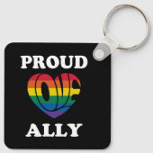 Trotse Ally LGBTQ Pride Sleutelhanger (Achterkant)