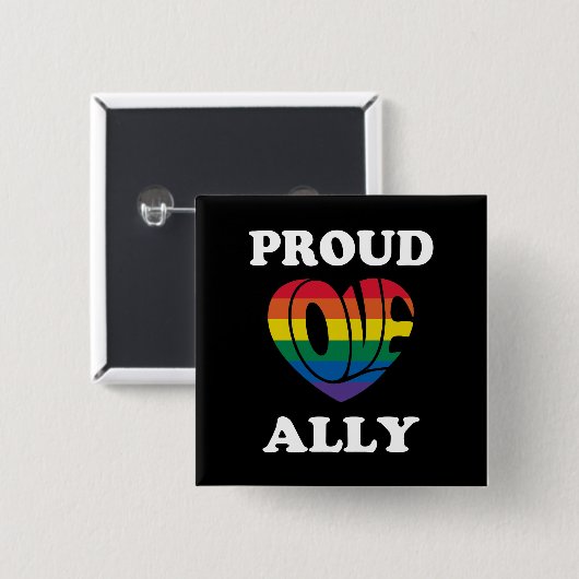 Trotse Ally LGBTQ Pride Vierkante Button 5,1 Cm (Voorkant /achterkant)
