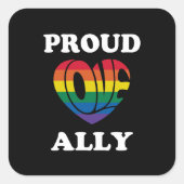 Trotse Ally LGBTQ Pride Vierkante Sticker (Voorkant)