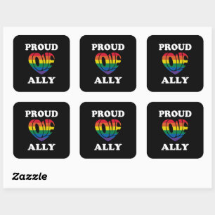 Trotse Ally LGBTQ Pride Vierkante Sticker