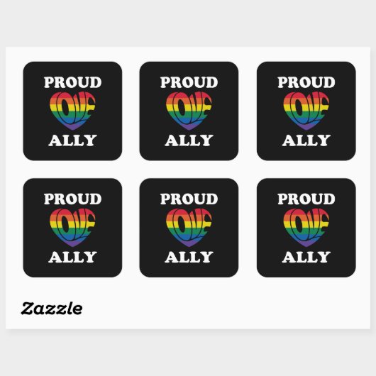 Trotse Ally LGBTQ Pride Vierkante Sticker (Vel)