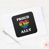 Trotse Ally LGBTQ Pride Vierkante Sticker (Envelop)