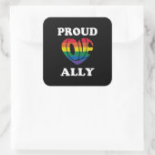 Trotse Ally LGBTQ Pride Vierkante Sticker (Tas)