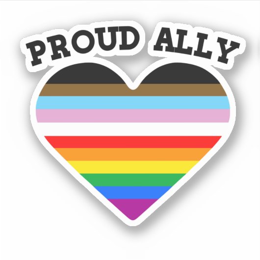 Trotse Ally / Progress Pride Sticker (Voorkant)
