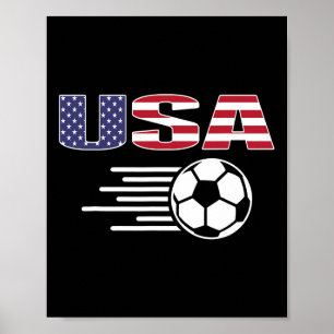 Trotse Amerika Voetbalfans T-shirt - Usa Vlag Voet Poster