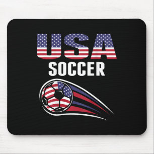 Trotse Amerika Voetbalteam Supporter Usa Vlag Voet Muismat