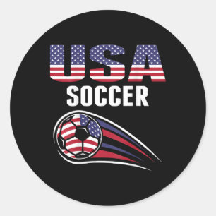 Trotse Amerika Voetbalteam Supporter Usa Vlag Voet Ronde Sticker