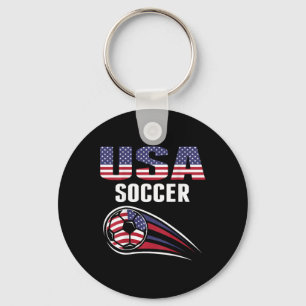 Trotse Amerika Voetbalteam Supporter Usa Vlag Voet Sleutelhanger