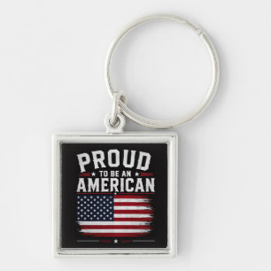 Trotse Amerikaan Amerikaanse Vlag Patriotisch Prem Sleutelhanger