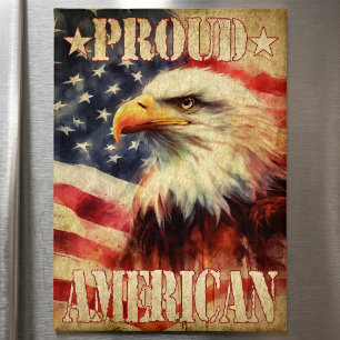Trotse Amerikaan. Amerikaanse Zeearend en Vlag van Magneet