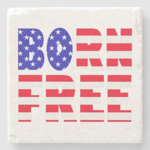 Trotse Amerikaan Born Free Freedom Lovers Onafhank Stenen Onderzetter
